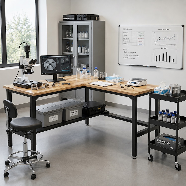 Heavy-Duty Industrial Packing Table – L-Shaped, 72